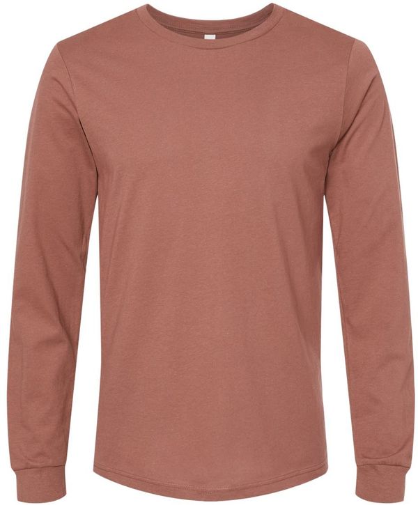 Am image of a Custom Bella and Canvas Jersey Long Sleeve T Shirt in Chestnut!