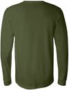 Am image of a Custom Bella and Canvas Jersey Long Sleeve T Shirt in Olive!