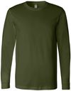 Am image of a Custom Bella and Canvas Jersey Long Sleeve T Shirt in Olive!