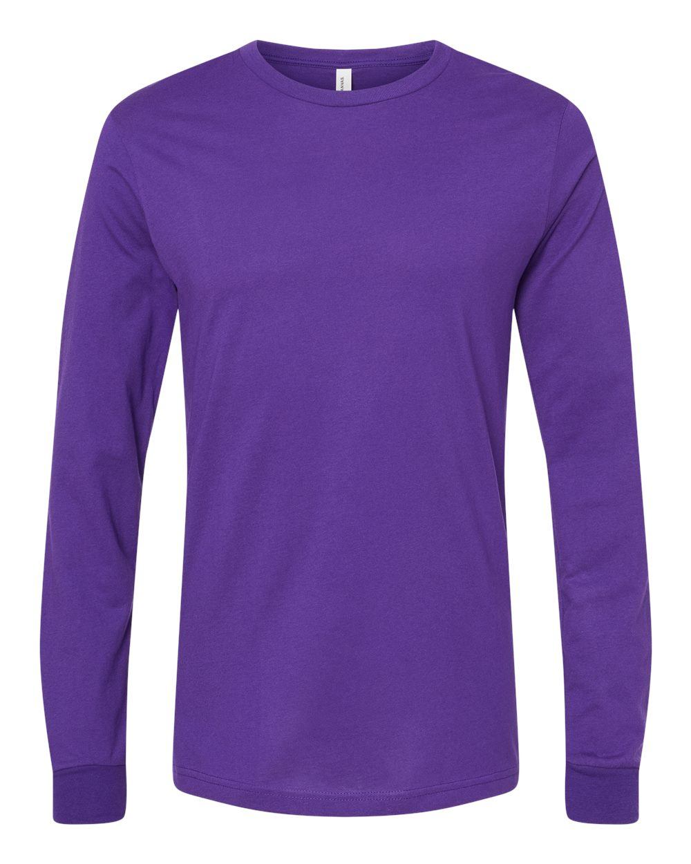 Bella and Canvas Jersey Long Sleeve T Shirt in Team Purple