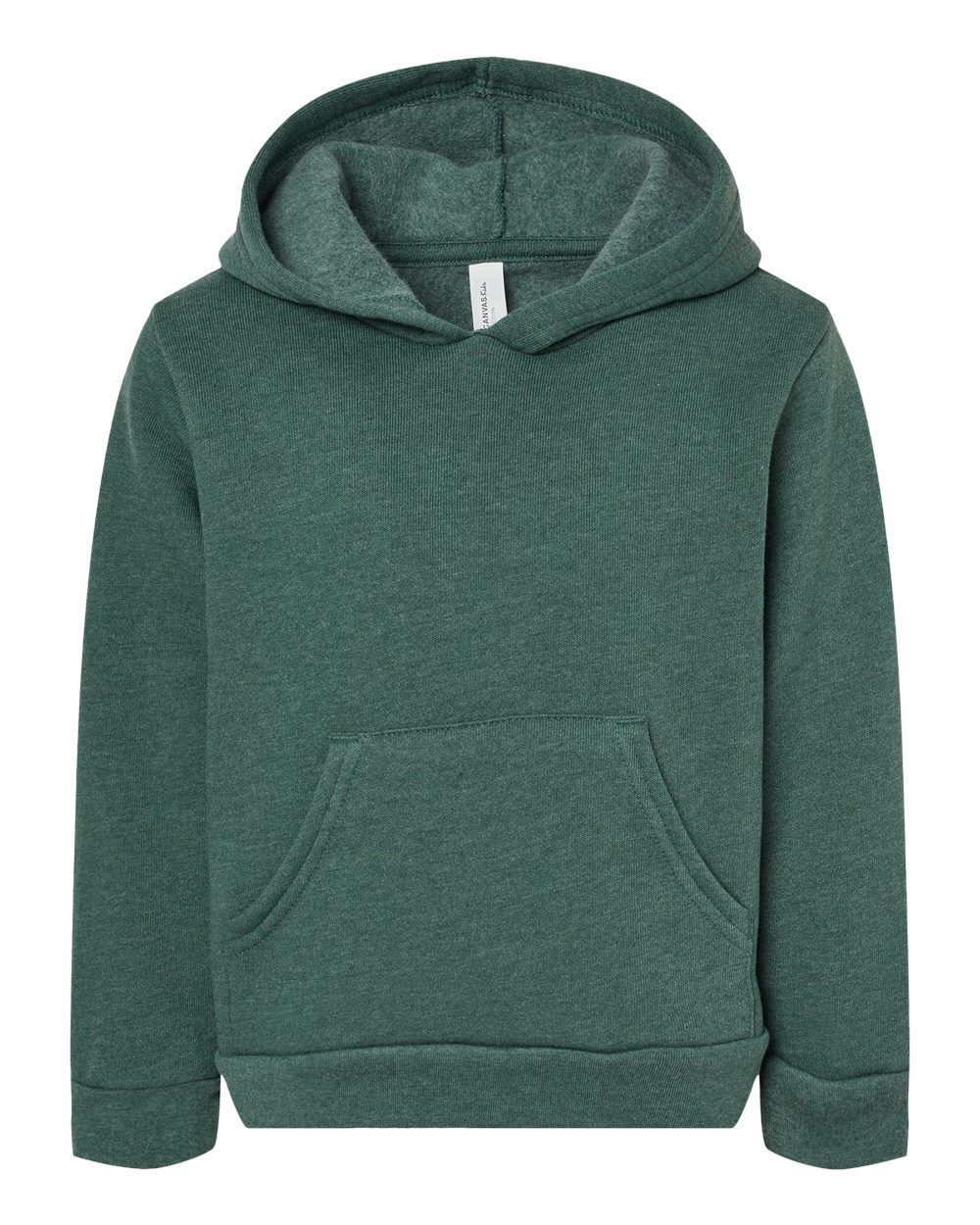 Bella and Canvas Toddler Sponge Fleece Pullover Hoodie in Heather Forest