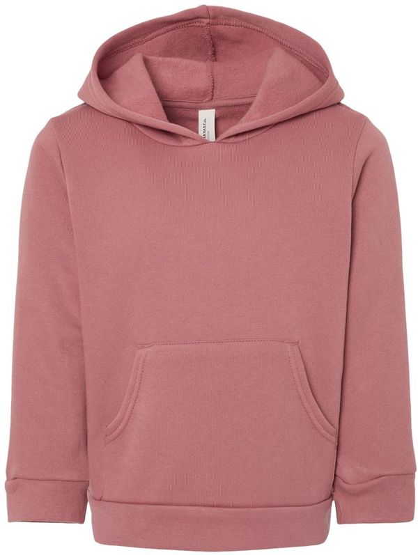 Am image of a Custom Bella and Canvas Toddler Sponge Fleece Pullover Hoodie in Mauve!