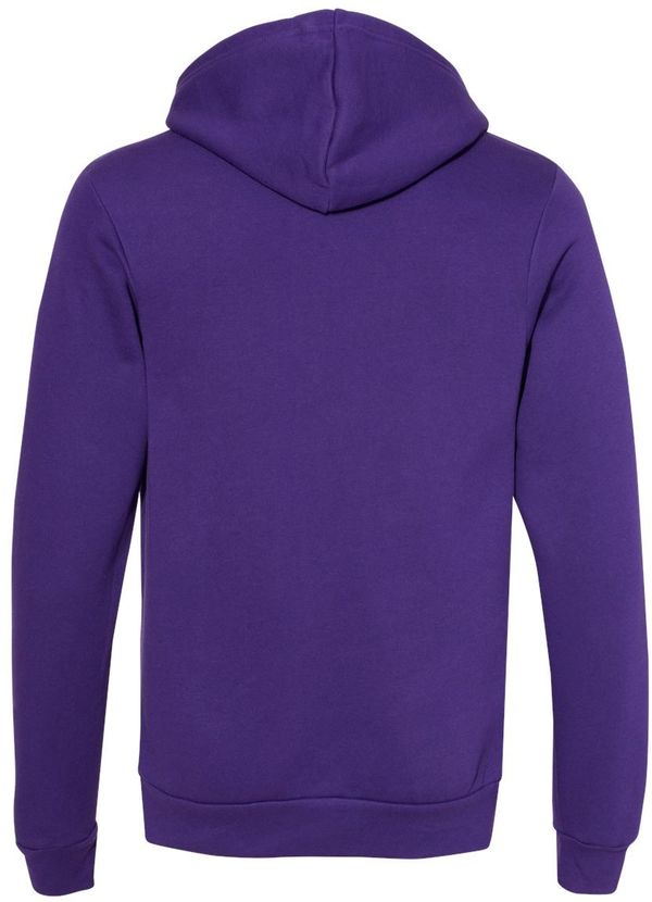 An image of a Custom Bella and Canvas Unisex Sponge Fleece Pullover Hoodie in Team Purple!