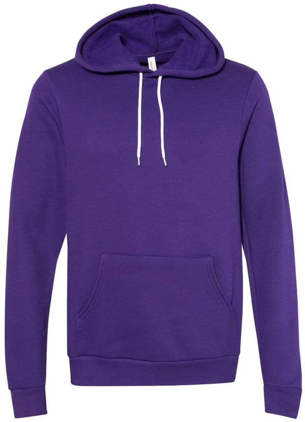 An image of a Custom Bella and Canvas Unisex Sponge Fleece Pullover Hoodie in Team Purple!