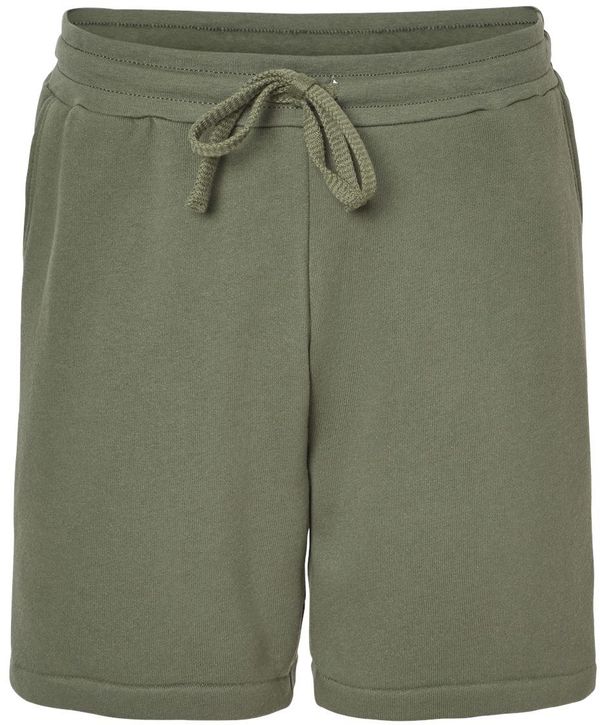 Am image of a Custom Bella and Canvas Unisex Sponge Fleece Shorts in Military Green!