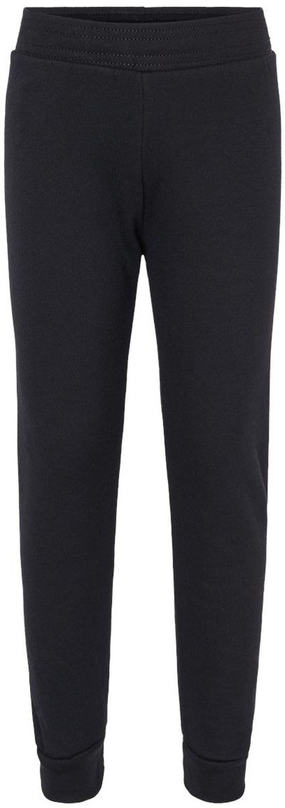 Am image of a Custom Bella and Canvas Toddler Sponge Fleece Jogger Sweatpants in Black!