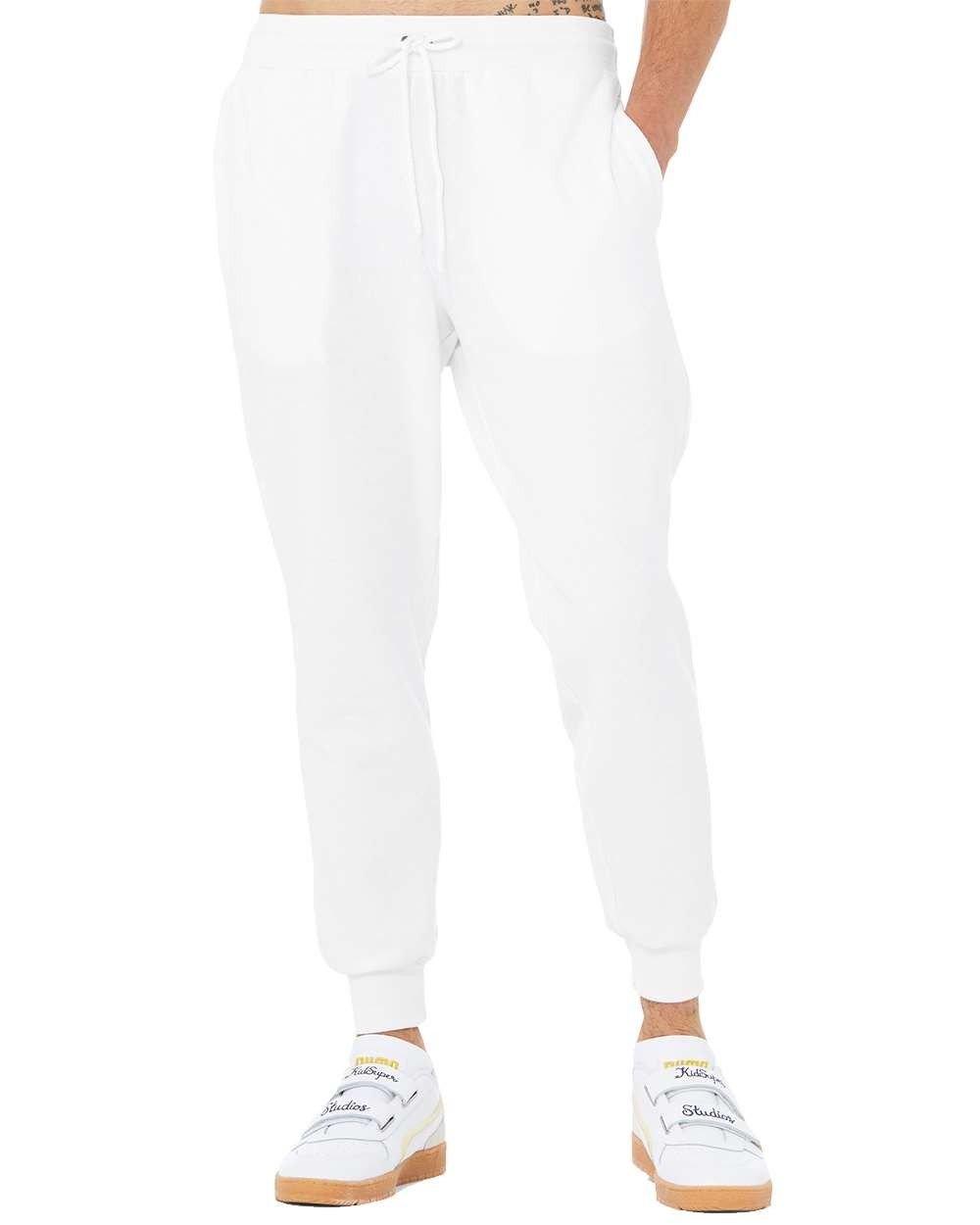 Bella and Canvas Unisex Jogger Sweatpant in White