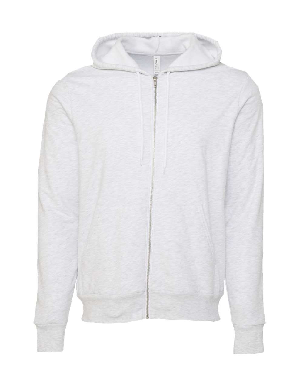 Bella and Canvas Poly Cotton Fleece Full Zip Hoodie in Ash
