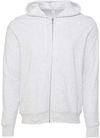 Am image of a Custom Bella and Canvas Poly Cotton Fleece Full Zip Hoodie in Ash!