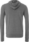 Am image of a Custom Bella and Canvas Poly Cotton Fleece Full Zip Hoodie in Deep Heather!