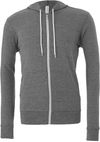 Am image of a Custom Bella and Canvas Poly Cotton Fleece Full Zip Hoodie in Deep Heather!