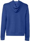 Am image of a Custom Bella and Canvas Poly Cotton Fleece Full Zip Hoodie in Heather True Royal!
