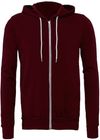 An image of a Custom Bella and Canvas Poly Cotton Fleece Full Zip Hoodie in Maroon!