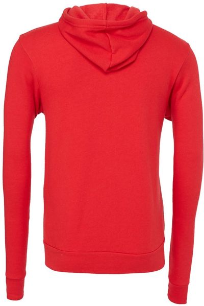 Am image of a Custom Bella and Canvas Poly Cotton Fleece Full Zip Hoodie in Red!