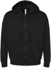 Am image of a Custom BELLA and CANVAS Unisex Sponge Fleece DTM Full Zip Hoodie in Black!