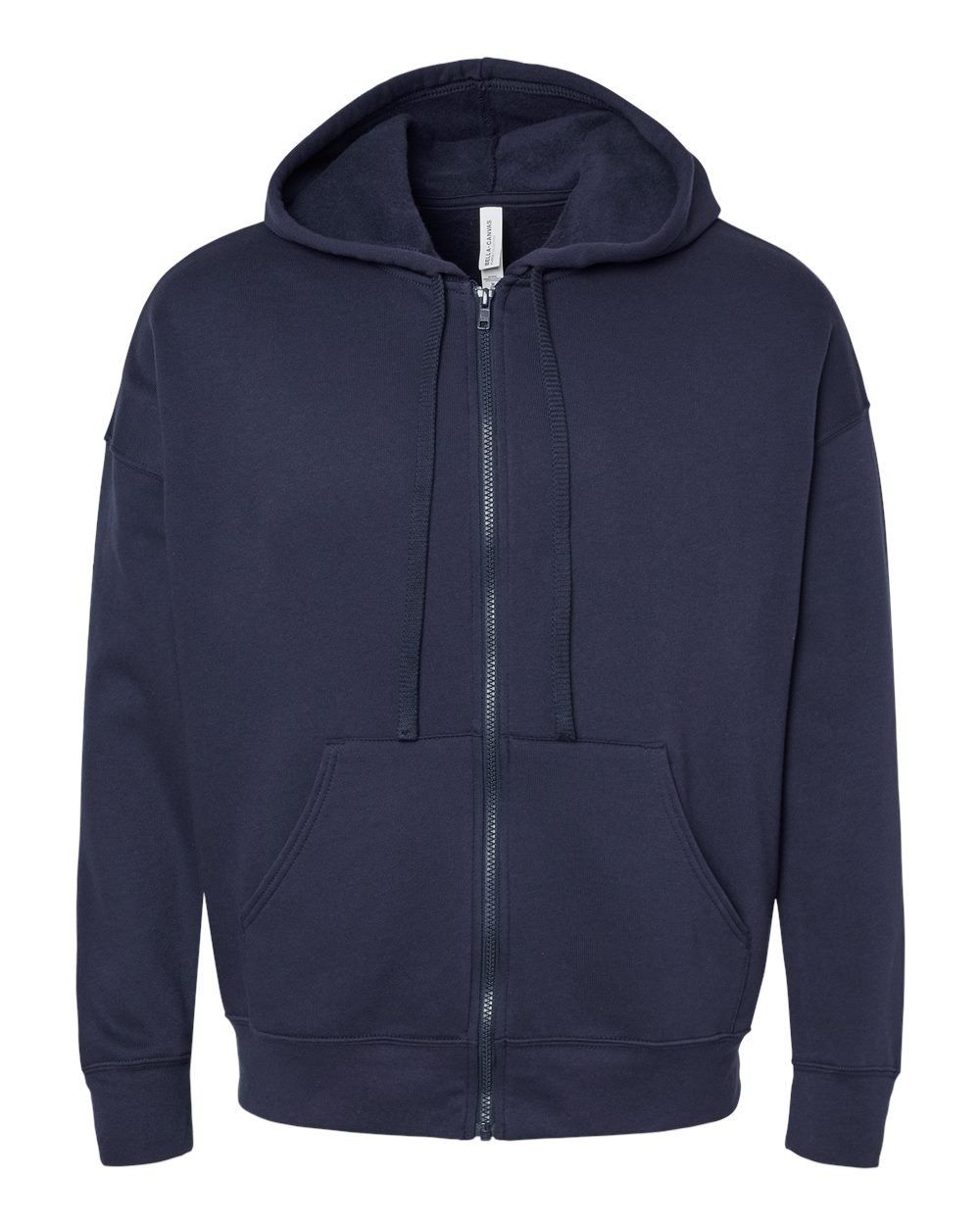 BELLA and CANVAS Unisex Sponge Fleece DTM Full Zip Hoodie in Navy