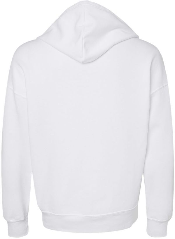 Am image of a Custom BELLA and CANVAS Unisex Sponge Fleece DTM Full Zip Hoodie in White!