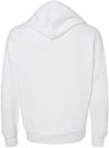 Am image of a Custom BELLA and CANVAS Unisex Sponge Fleece DTM Full Zip Hoodie in White!