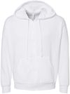 Am image of a Custom BELLA and CANVAS Unisex Sponge Fleece DTM Full Zip Hoodie in White!