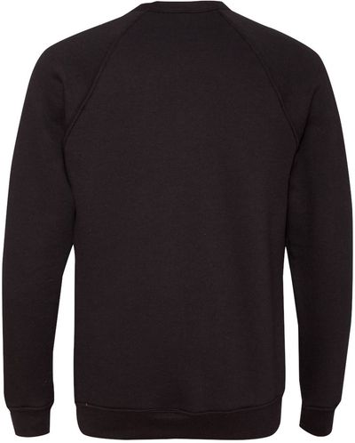 Am image of a Custom Bella and Canvas Unisex Sponge Fleece Crewneck Sweatshirt in Black!