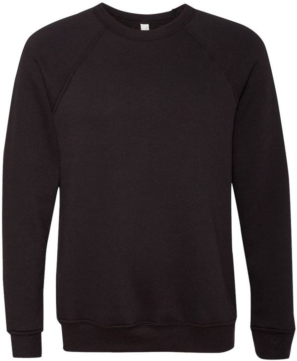 Am image of a Custom Bella and Canvas Unisex Sponge Fleece Crewneck Sweatshirt in Black!