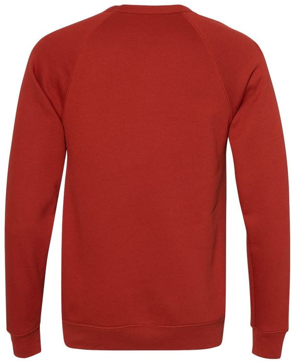 Am image of a Custom Bella and Canvas Unisex Sponge Fleece Crewneck Sweatshirt in Brick!
