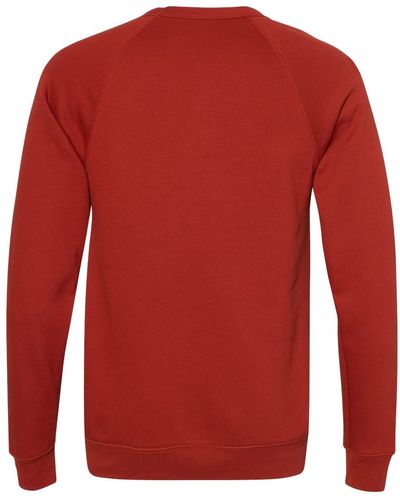 Am image of a Custom Bella and Canvas Unisex Sponge Fleece Crewneck Sweatshirt in Brick!