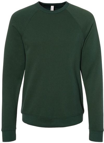 Am image of a Custom Bella and Canvas Unisex Sponge Fleece Crewneck Sweatshirt in Forest!