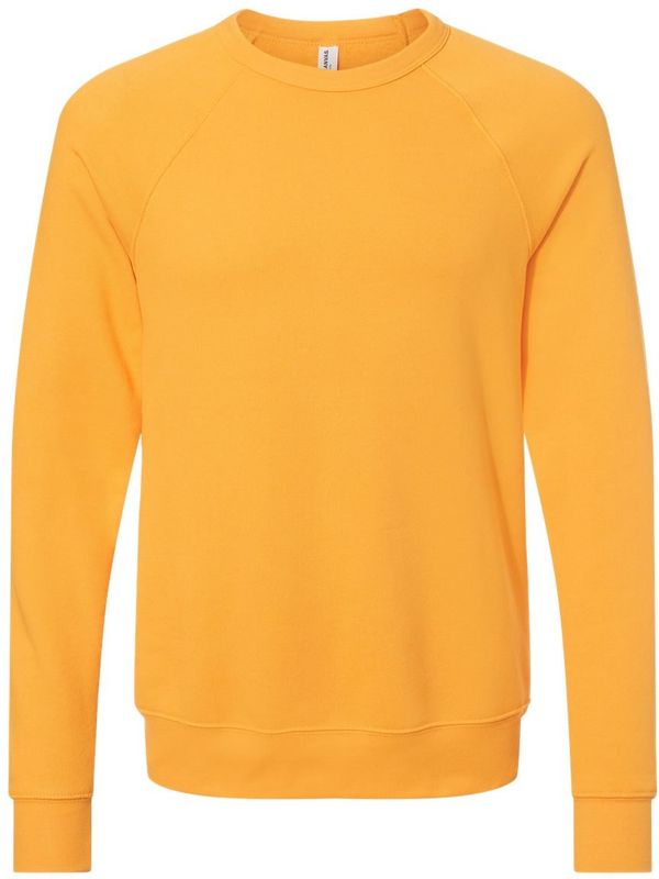 Am image of a Custom Bella and Canvas Unisex Sponge Fleece Crewneck Sweatshirt in Gold!