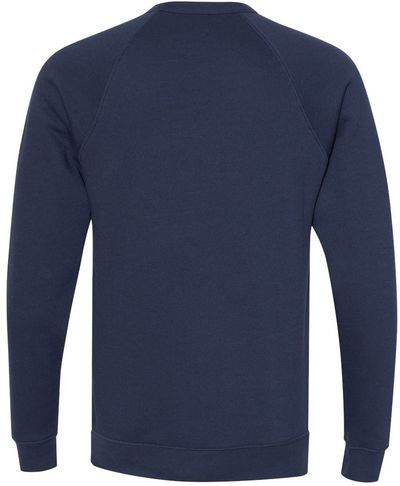 Am image of a Custom Bella and Canvas Unisex Sponge Fleece Crewneck Sweatshirt in Navy Triblend!