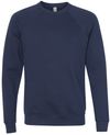 Am image of a Custom Bella and Canvas Unisex Sponge Fleece Crewneck Sweatshirt in Navy Triblend!