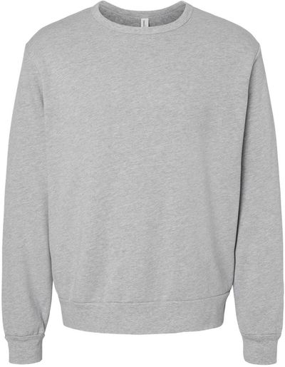 Am image of a Custom Bella and Canvas Sponge Fleece Classic Crewneck Sweatshirt in Athletic Heather!