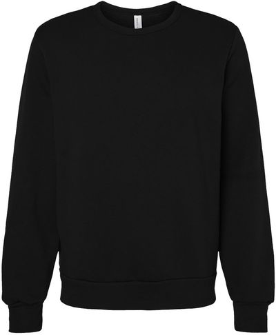 Am image of a Custom Bella and Canvas Sponge Fleece Classic Crewneck Sweatshirt in Black!