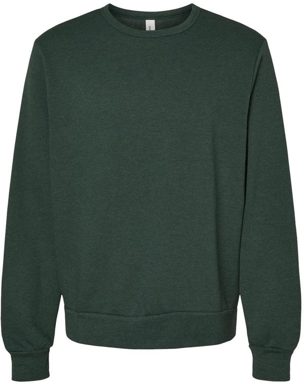 An image of a Custom Bella and Canvas Sponge Fleece Classic Crewneck Sweatshirt in Heather Forest!