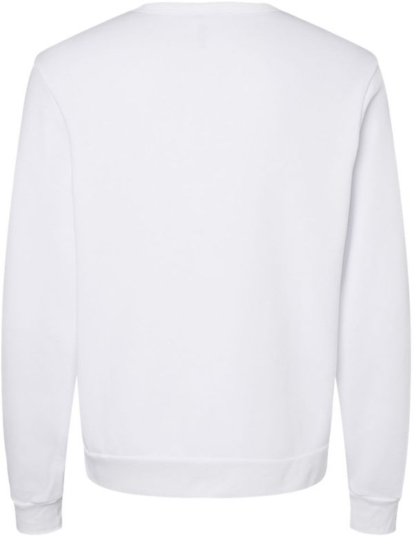 Am image of a Custom Bella and Canvas Sponge Fleece Classic Crewneck Sweatshirt in White!