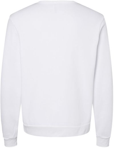Am image of a Custom Bella and Canvas Sponge Fleece Classic Crewneck Sweatshirt in White!