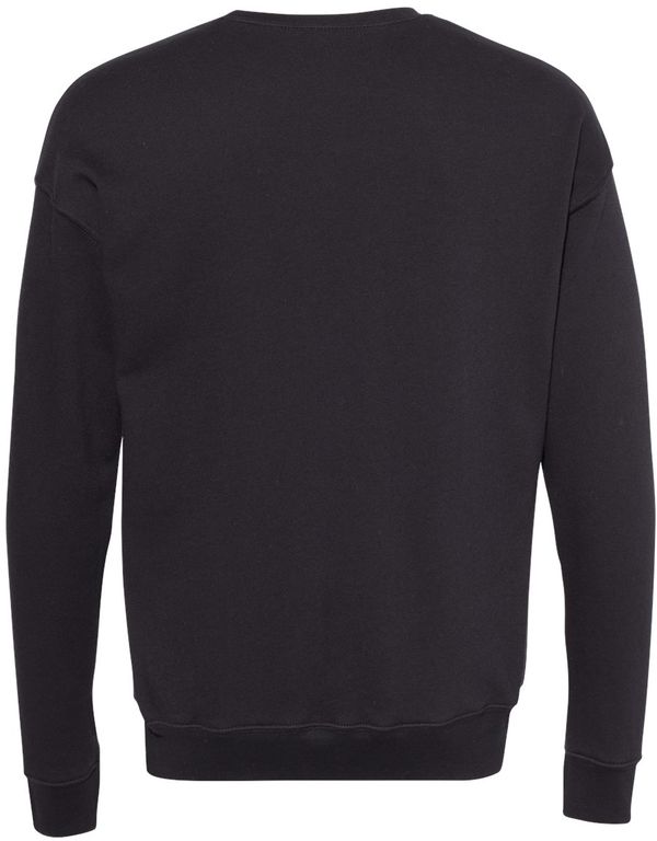 Am image of a Custom Bella and Canvas Unisex Drop Shoulder Fleece in DTG Black!