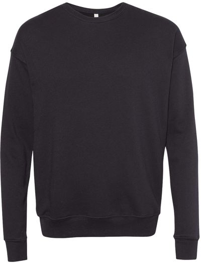 Am image of a Custom Bella and Canvas Unisex Drop Shoulder Fleece in DTG Black!