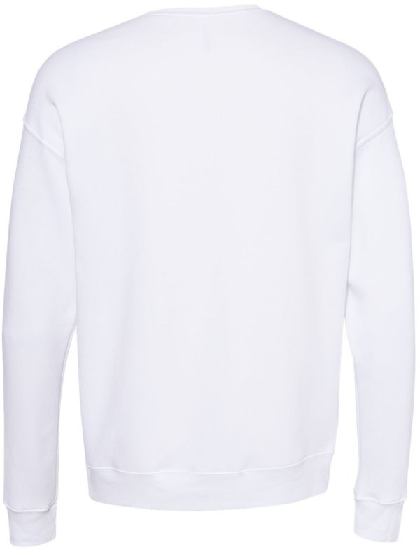 Am image of a Custom Bella and Canvas Unisex Drop Shoulder Fleece in DTG White!