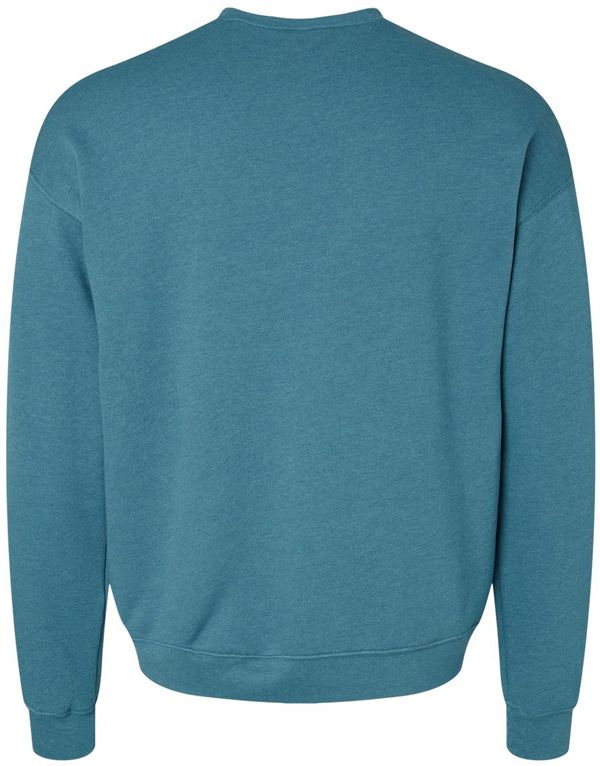 Am image of a Custom Bella and Canvas Unisex Drop Shoulder Fleece in Heather Deep Teal!