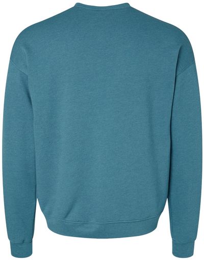 Am image of a Custom Bella and Canvas Unisex Drop Shoulder Fleece in Heather Deep Teal!