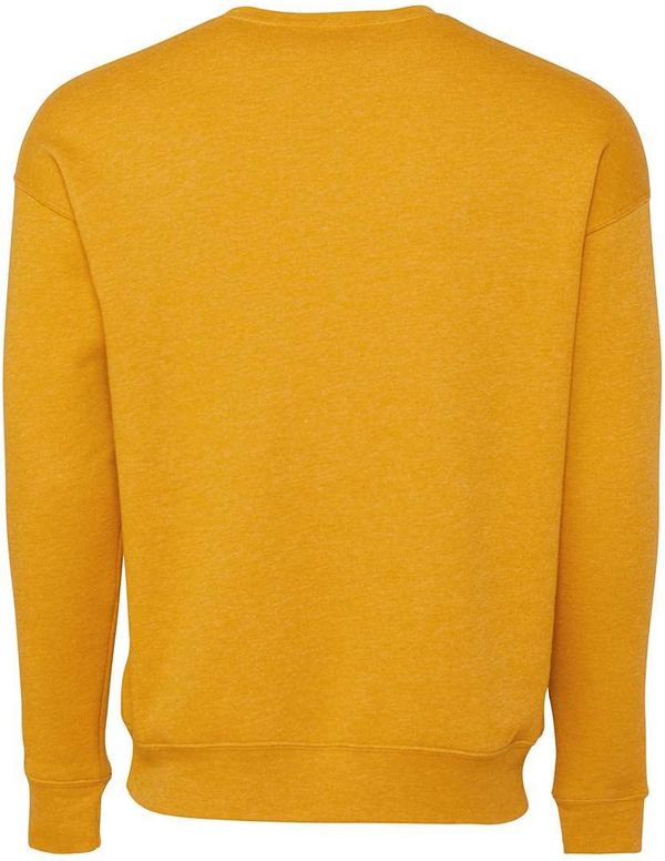Am image of a Custom Bella and Canvas Unisex Drop Shoulder Fleece in Heather Mustard!