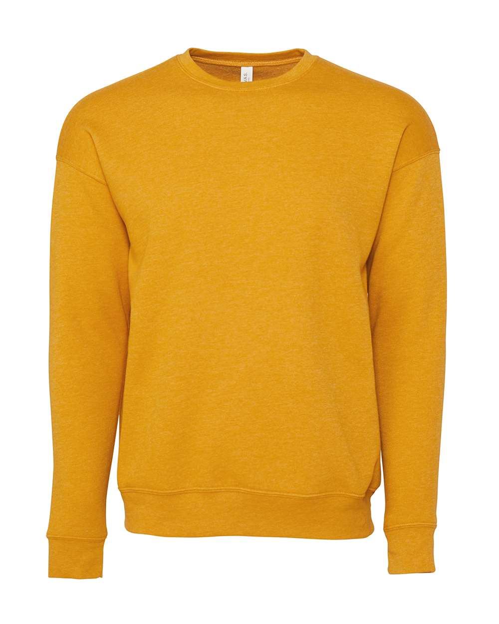 Bella and Canvas Unisex Drop Shoulder Fleece in Heather Mustard