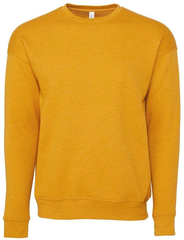 Am image of a Custom Bella and Canvas Unisex Drop Shoulder Fleece in Heather Mustard!