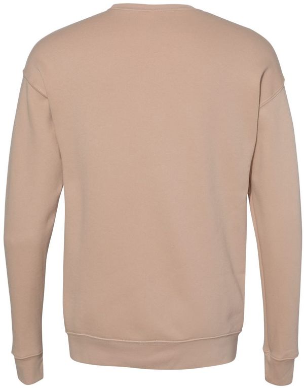 Am image of a Custom Bella and Canvas Unisex Drop Shoulder Fleece in Heather Sand Dune!