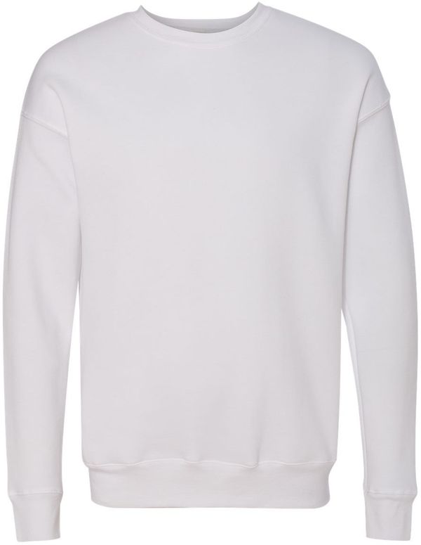 An image of a Custom Bella and Canvas Unisex Drop Shoulder Fleece in White!