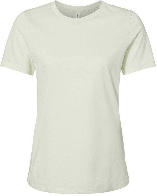 Am image of a Custom Bella and Canvas Womens Relaxed Jersey Tee in Citron!