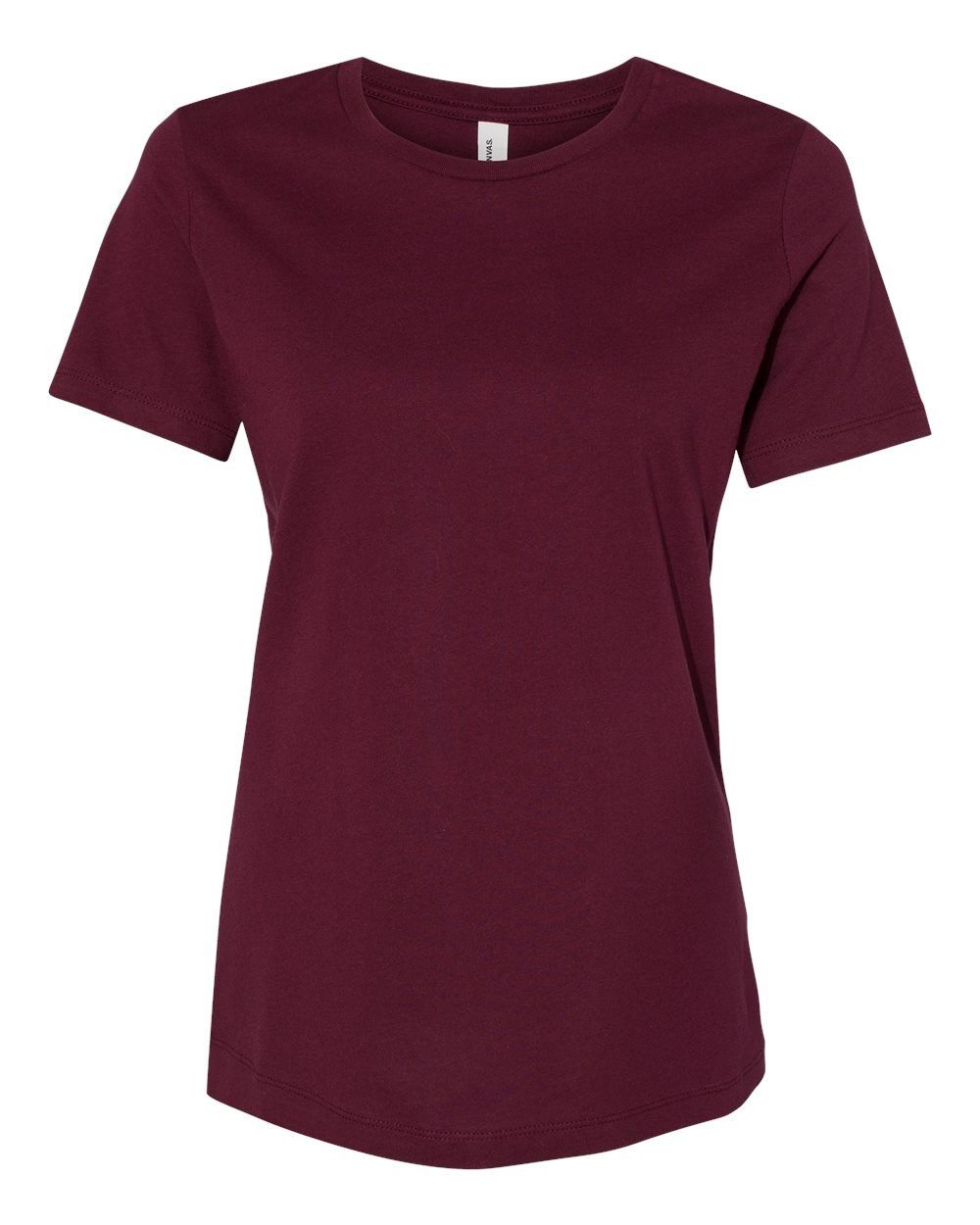Bella and Canvas Womens Relaxed Jersey Tee in Maroon