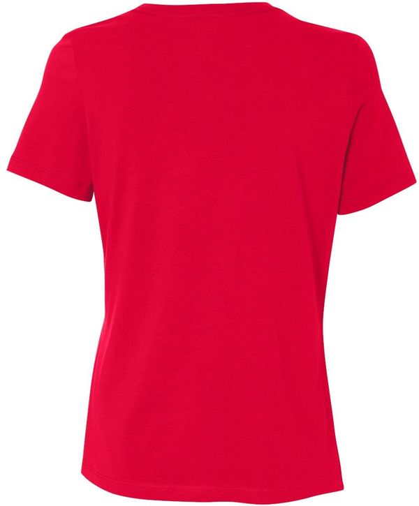 An image of a Custom Bella and Canvas Womens Relaxed Jersey Tee in Red!