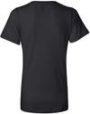 Am image of a Custom Bella and Canvas Ladies' Relaxed Jersey V Neck T Shirt in Black!